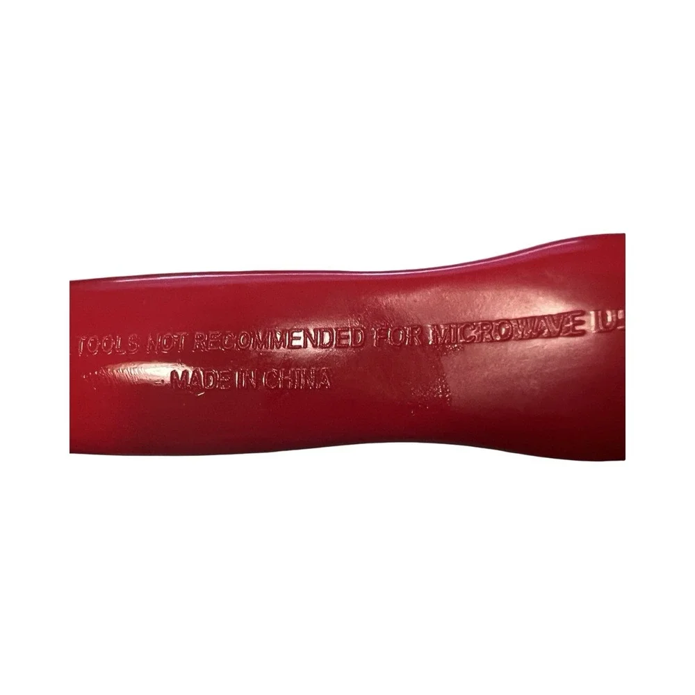 Red Melamine Slotted Spatula Turner Kitchen Utensil Non-Scratch Retro‎ Style